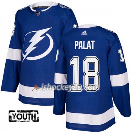 Børn NHL Tampa Bay Lightning Trøje Ondrej Palat 18 Adidas 2017-2018 Blå Authentic